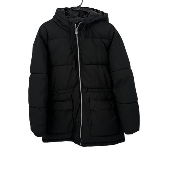 Universal Thread Men’s XL Black Hooded Puffer Jacket Water Resistant Winter Coat - Picture 1 of 9